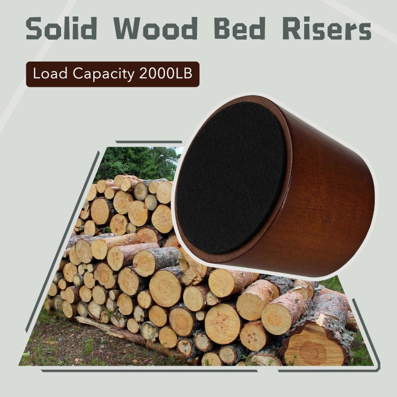 KOIKEY Wooden Furniture Bed Risers - 3 Inch Circle Heavy Duty Furniture Height Extenders Lifts for Sofa Couch Desk Chair Table Base Raising Space, Convenient Store and Cleaning, Pack of 4 - Image 5